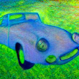 generated: a painting of a sport car in the style of Monet #4